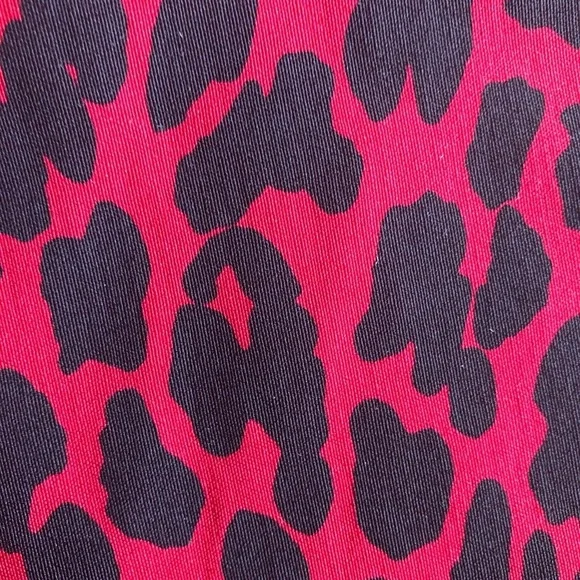 NEW Zara Basic cheetah red/black cropped pant Small Safari Casual - Picture 6 of 15